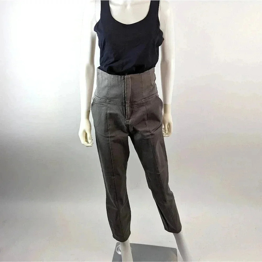 ASOS Grey High Waisted Cropped Pants 6